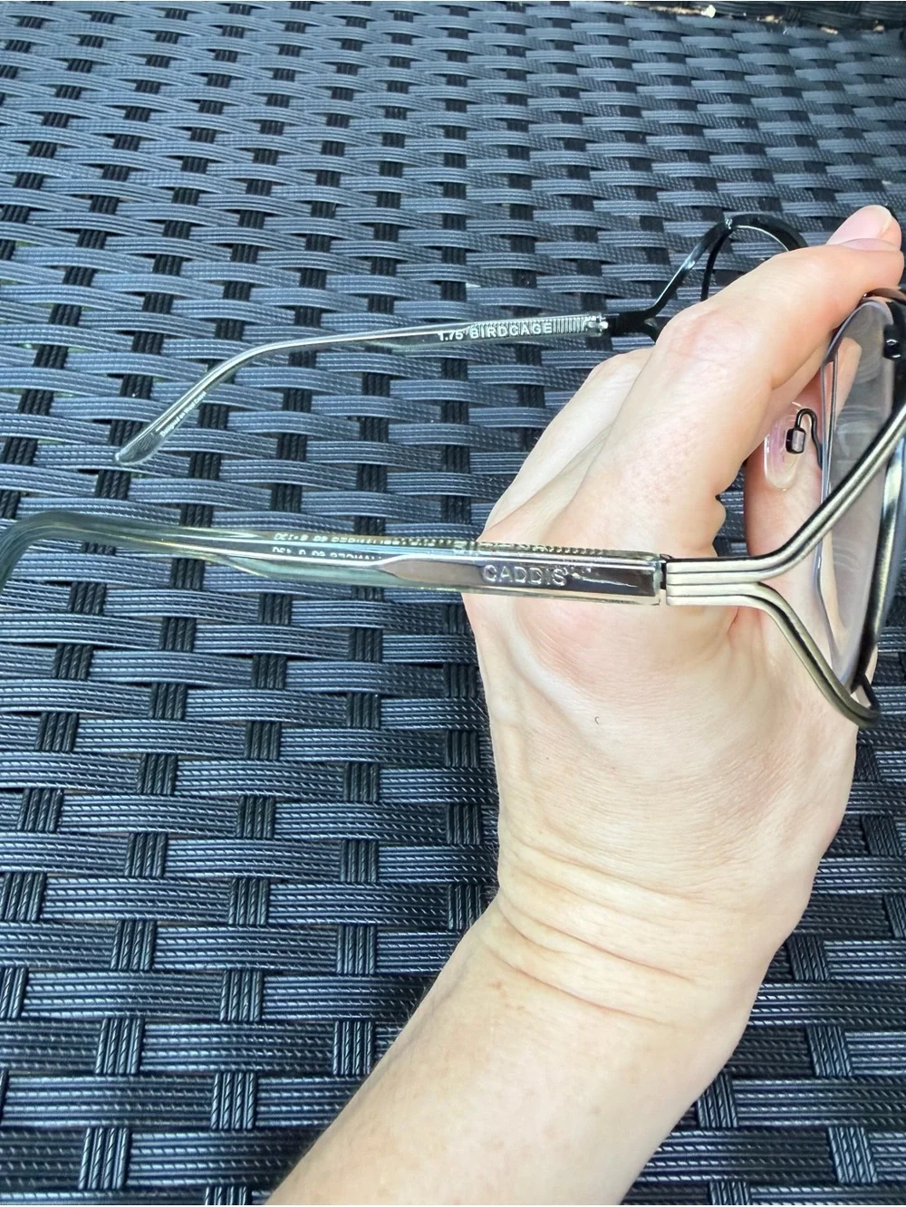 CADDIS Birdcage Eyeglass Frames 1.75 – Black / Clear – Frame Only